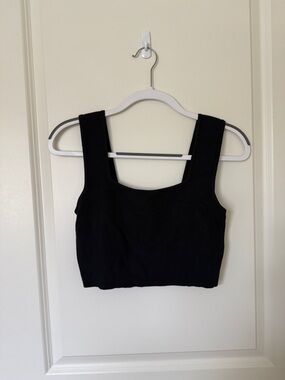Vici Black Square Neck Crop Tank